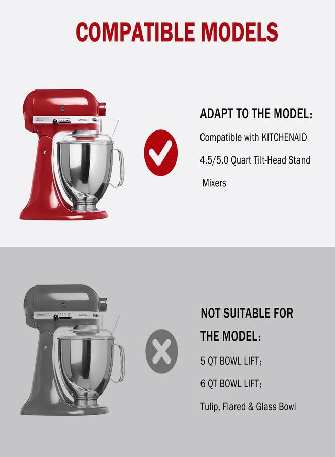 Cowbright Flex Edge Beater for KitchenAid 4.5/5 Qt Tilt-Head Mixer - Flexible Silicone Edge kitchen aid paddle attachments, Auto-Scrape Bowl Scraper, For Kitchen Aid Accessories and Attachments (Gray) - Image 2
